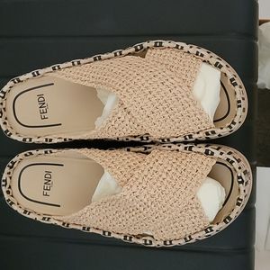 FENDI Beige "Forever Fendi Reflections Sandals